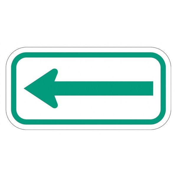 Lyle Arrow Supplemental Parking Sign, 6 in H, 12 in W, Aluminum, Horizontal Rectangle, T1-1109-EG_12x6 - T1-1109-EG_12X6
