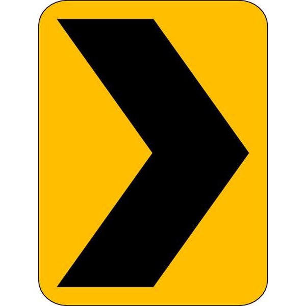 Lyle Chevron Symbol Traffic Sign, 24 in H, 18 in W, Aluminum, Vertical Rectangle, No Text, W1-8-18HA - W1-8-18HA