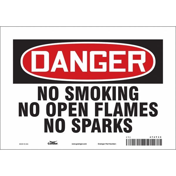 Condor Safety Sign, 7" H, 10" W, Vinyl, Vertical Rectangle, English, 474T35 - 474T35