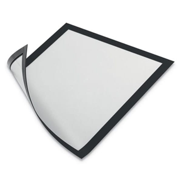 Durable Office Products Magnetic Sign Holder, Black Frame, 2PK - 477101