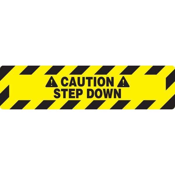 Zoro Select Floor sign, 6 in H, 24 in W, Vinyl, Rectangle, 3YRW3 - 3YRW3