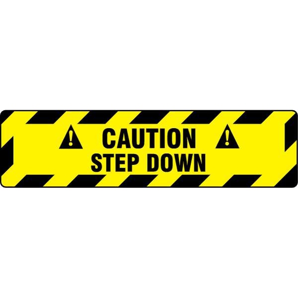 Zoro Select Floor sign, 6 in H, 24 in W, Vinyl, Rectangle, 3YRW3 - 3YRW3