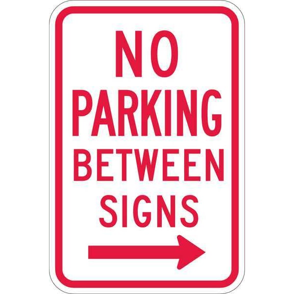 Lyle No Parking Between Parking Sign, 18"x12, T1-1051-EG_12x18 - T1-1051-EG_12X18