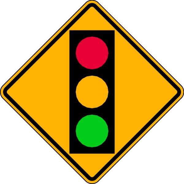 Lyle Stop Light Traffic Sign, 18 in Height, 18 in Width, Aluminum, Diamond, No Text - W3-3-18HA