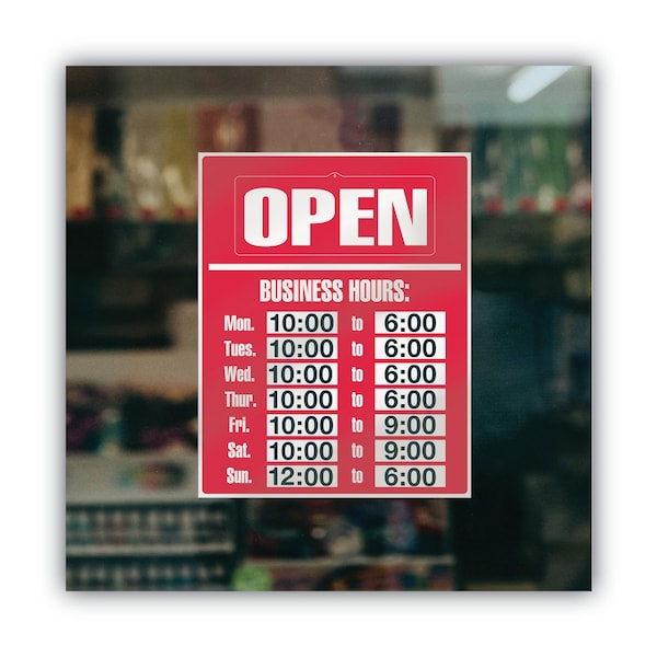 Cosco Business Hours, 15" W x 19" H - 098072