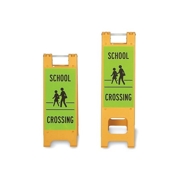 Zoro Select School Zone Sign, 45 in Height, 13 in Width, Plastic, Vertical Rectangle, English - 150-YH-LG-DG-SC