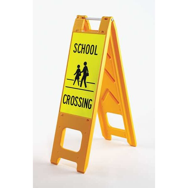 Zoro Select School Zone Sign, 45 in Height, 13 in Width, Plastic, Vertical Rectangle, English - 150-YH-LG-DG-SC
