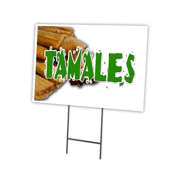 Signmission Tamales Yard Sign & Stake outdoor plastic coroplast window, C-1824 Tamales - C-1824 TAMALES