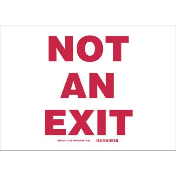Brady Exit Sign, Fiberglass, 14" W, 10" H, Not An Exit, White - 73796