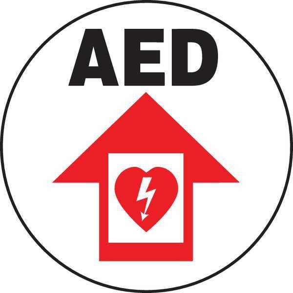 Accuform AED, 17 in W x 17 in H, Circle, Vinyl, MFS713 - MFS713