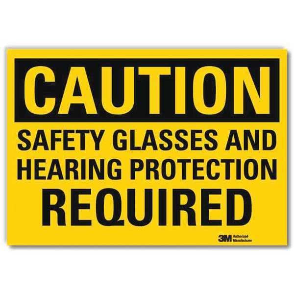 Lyle Safety Sign, Hearing Protection, 10 in. W - U4-1641-RD_10X7