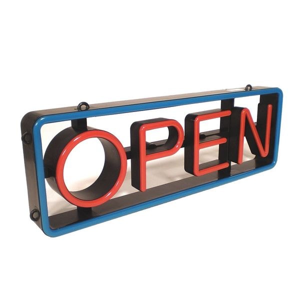 Cm Global LED Open Sign, Red/Blue, 2 3/4 in W, 9 1/4 in H - VH-01-RC
