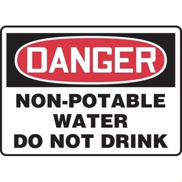 Accuform OSHA DANGER SAFETY SIGN NONPOTABLE FRMCAW124VS - FRMCAW124VS