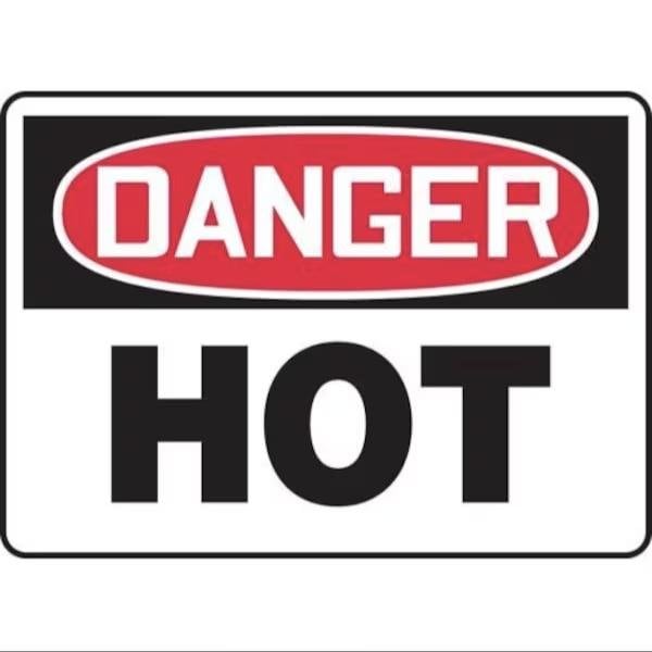 Accuform OSHA DANGER SAFETY SIGN HOT 5 X 7 MCHL122VS - MCHL122VS