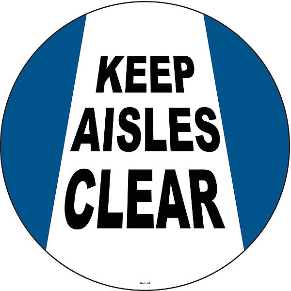 Stranco Anti-Slip Floor Sign, 17 in H, 17 in W, Vinyl, Circle, English, FS-17-117 - FS-17-117