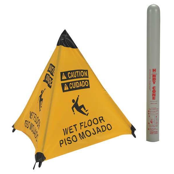 Handy Cone Handy Cone, 18 in Height, Nylon, English, Spanish - 17194I
