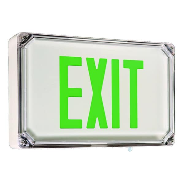 Dual-Lite Exit Sign, White, 1 Face(s), LED, Universal Mount, Nickel Cadmium - SEWLSRWE