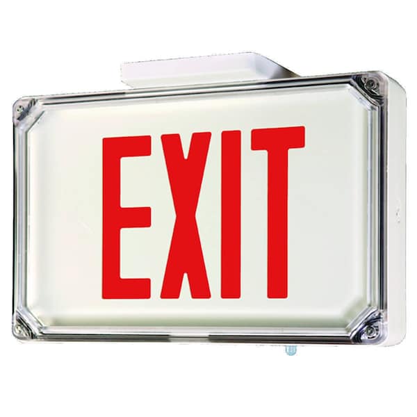 Dual-Lite Exit Sign, White, 1 Face(s), LED, Universal Mount, Nickel Cadmium - SEWLSRWE