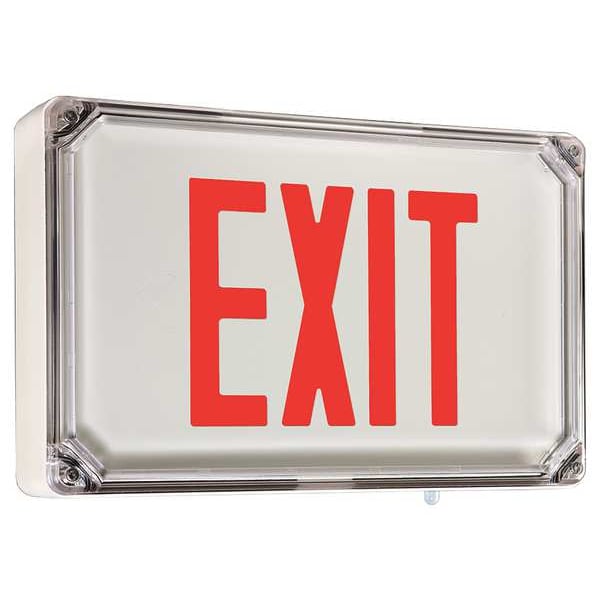 Dual-Lite Exit Sign, White, 1 Face(s), LED, Universal Mount, Nickel Cadmium - SEWLSRWE