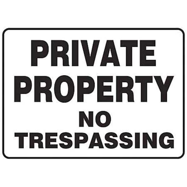 Accuform Private Property Sign, 7 in Height, 10 in Width, Plastic, Rectangle, English - MATR518VP