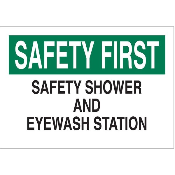 Brady Safety First, Safety Shower And Eyewash Station, 10" W x 7" H, Rectangle, Polyester, 85337 - 85337