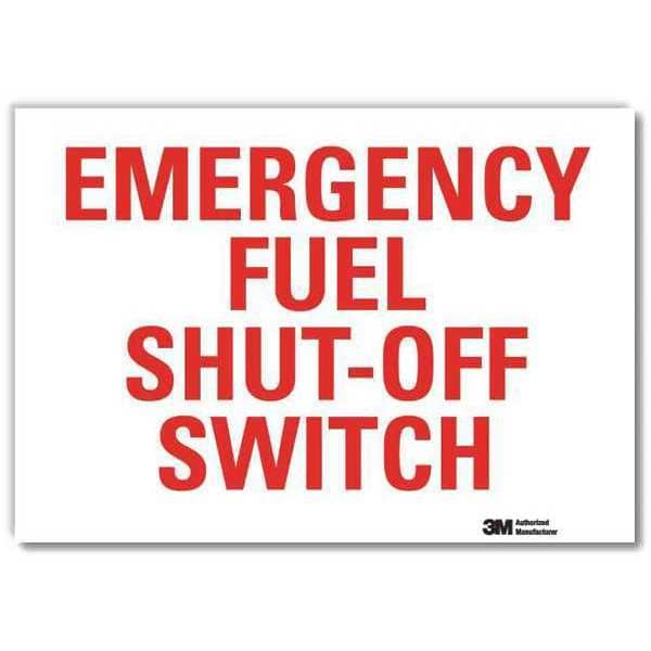 Lyle Emergency Fuel Shut-Off Switch, 5 in x 7 in, Reflective Sheeting, U7-1110-RD_7X5 - U7-1110-RD_7X5