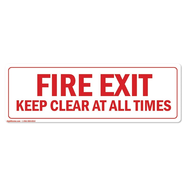 Signmission Fire Exit 18in Non-Slip Floor Marker, 16" L, 16" H, FD-2-R-16-99845 - FD-2-R-16-99845
