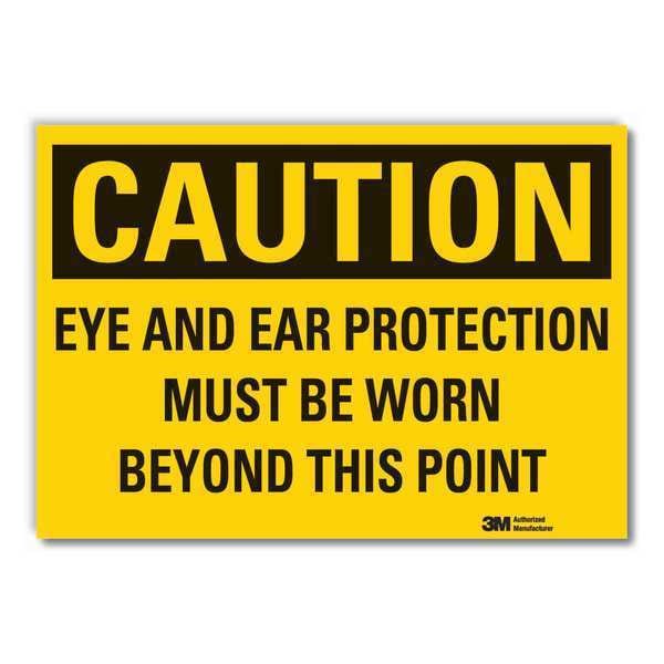 Lyle Caution Sign, 3-1/2 in. H, Vinyl, LCU3-0431-RD_5x3.5 - LCU3-0431-RD_5X3.5