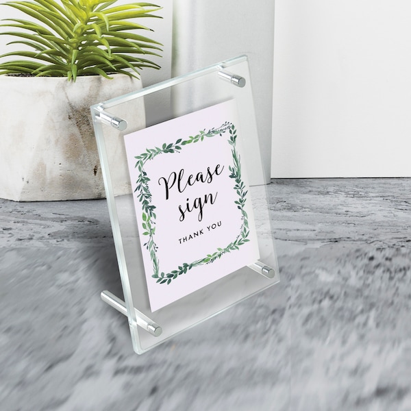 Azar Displays Beveled Edge L-Frame Acrylic Sign Holder 4"W X 6"H, PK2 - 252950