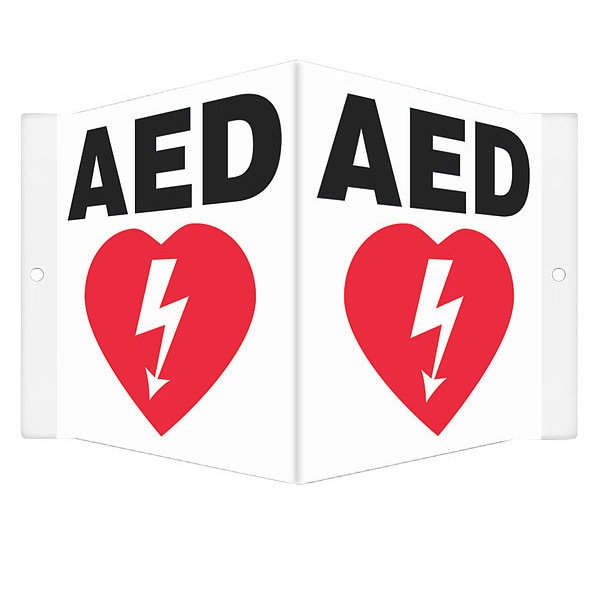 Condor AED, 8 1/2 in W x 6 in H, V-Shape Projection, PETG, 480Y21 - 480Y21