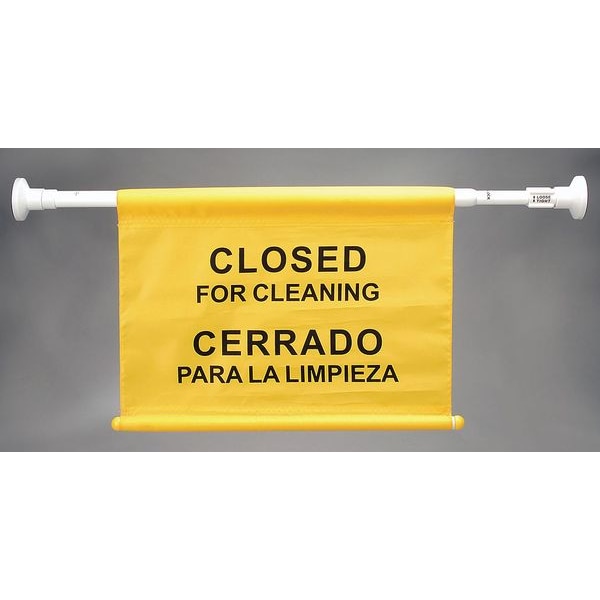 Tough Guy Door Barricade Sign, 14 in Height, 32 in to 52 in Width, Aluminum, Nylon, Horizontal Rectangle - 320211