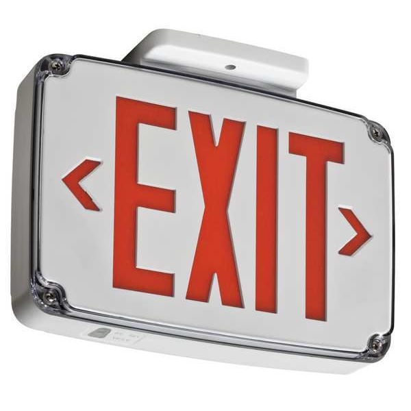 Lithonia Lighting Exit Sign, White, 2 Face(s), LED, Universal Mount, Nickel Cadmium - WLTE W 2 R EL