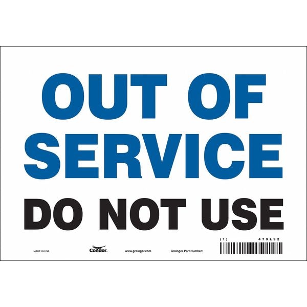Condor No Header, OUT OF SERVICE DO NOT USE, 10 in W x 7 in H, Vertical Rectangle, Magnetic Vinyl - 479L92