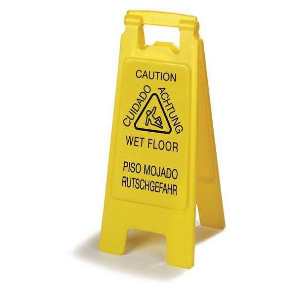 Carlisle Foodservice Economy Wet Floor Sign, Yellow, 25in, PK6 - 3690904