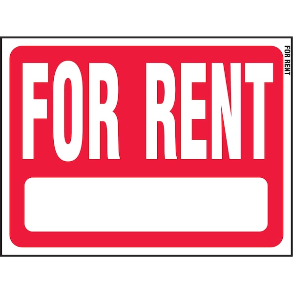 Hy-Ko For Rent Sign 18" x 24", 5PK - A20336