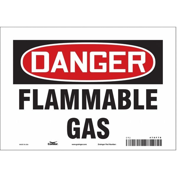 Condor Danger Sign, 7 in H, 10 in W, Vinyl, Vertical Rectangle, English, 478F78 - 478F78