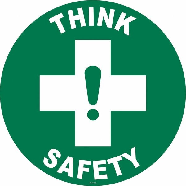 Stranco Anti-Slip Floor Sign, 17 in H, 17 in W, Vinyl, Circle, English, FS-17-122 - FS-17-122