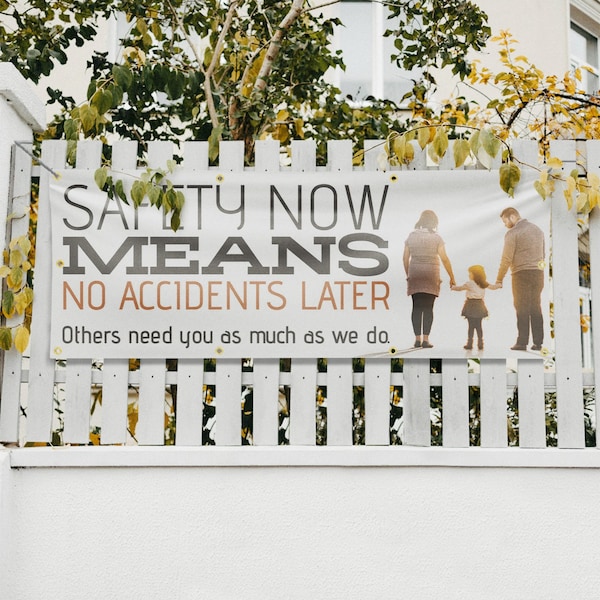 Signmission Safety Now Means No Accidents Later, 36 Inch x 96 Inch, Vinyl Banner - B-96-30845