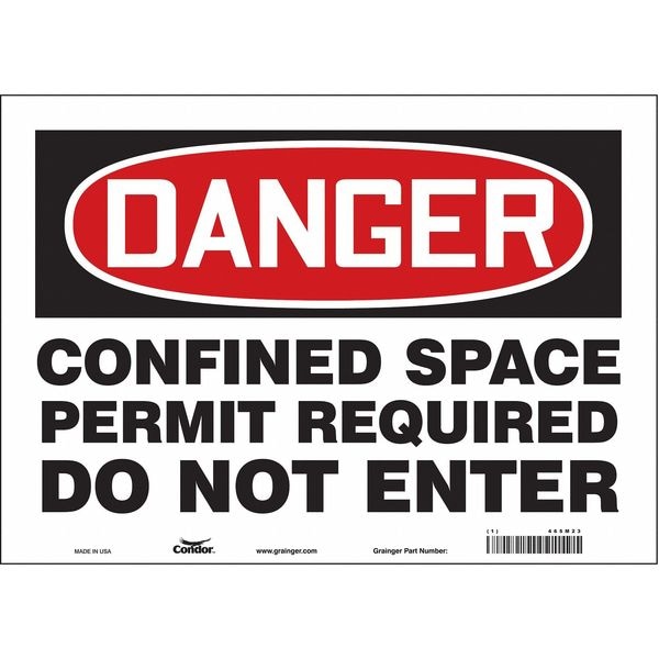 Condor Safety Sign, 10 in Height, 14 in Width, Vinyl, Horizontal Rectangle, English, 465M23 - 465M23
