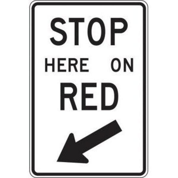 Accuform INTERSECTION SIGN STOP HERE ON RED FRR468HP - FRR468HP