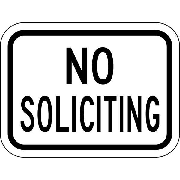 Lyle No Header, No Soliciting, 12 in W x 9 in H, Vertical Rectangle, Aluminum - SL-016-12HA