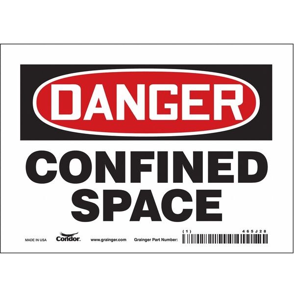 Condor Safety Sign, 5 in Height, 7 in Width, Vinyl, Horizontal Rectangle, English, 465J28 - 465J28