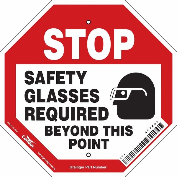 Condor Safety Sign, 12" W, 12" H, 0.032" Thickness - 467A82