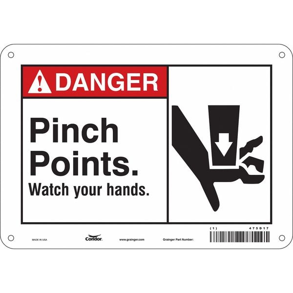Condor Safety Sign, 7 in Height, 10 in Width, Aluminum, Vertical Rectangle, English, 475D17 - 475D17