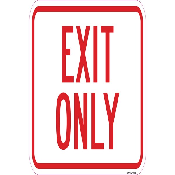 Signmission Exit Only, Heavy-Gauge Aluminum Rust Proof Parking Sign, 18" L, 12" H, A-1218-25203 - A-1218-25203