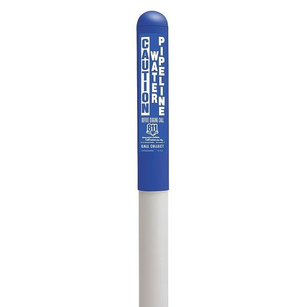 Tapco Utility Dome Marker, Round, , Thermoplastic Polymer Blue/White, 66" L - 113780B