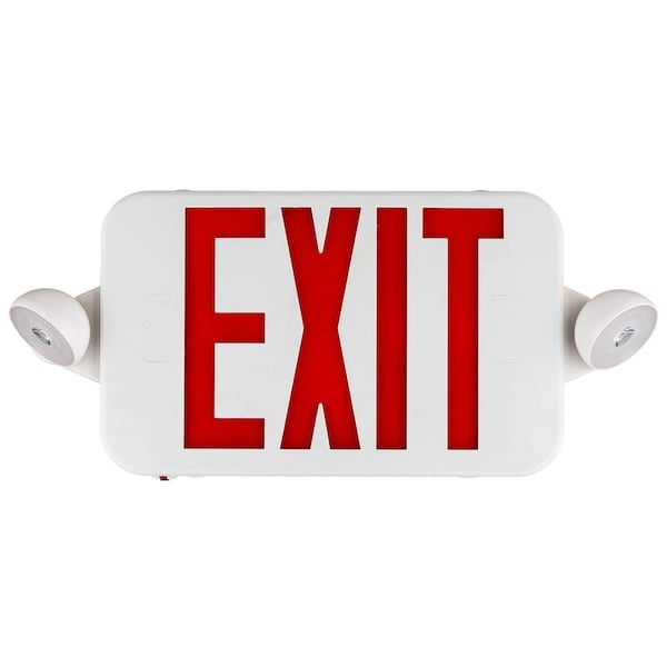 Sunlite LED Dual Lght 90-Minute Battery Back-Up Adjustable 120-277V Ceiling/ Wall Mount Emergency Exit Sign - 05279-SU