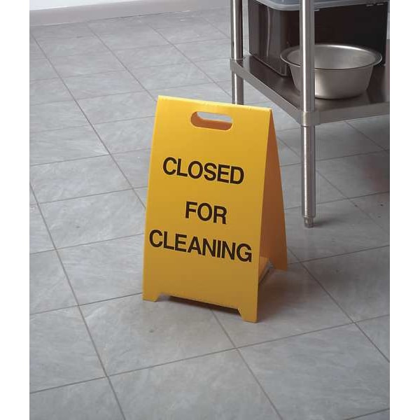 See All Industries Blank Floor Stand Safety Sign, 20 in H, 12 in W, Corrugated Plastic, Triangle, No Text, TP-YBLNK - TP-YBLNK