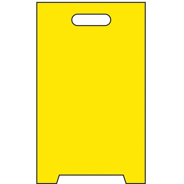See All Industries Blank Floor Stand Safety Sign, 20 in H, 12 in W, Corrugated Plastic, Triangle, No Text, TP-YBLNK - TP-YBLNK