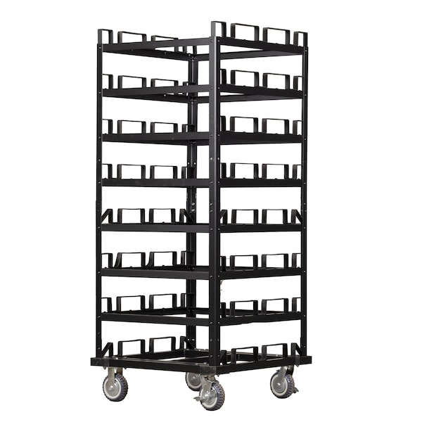 Montour Line Horizontal Stanchion Storage Cart - 24 Capacity - SCART-24-H